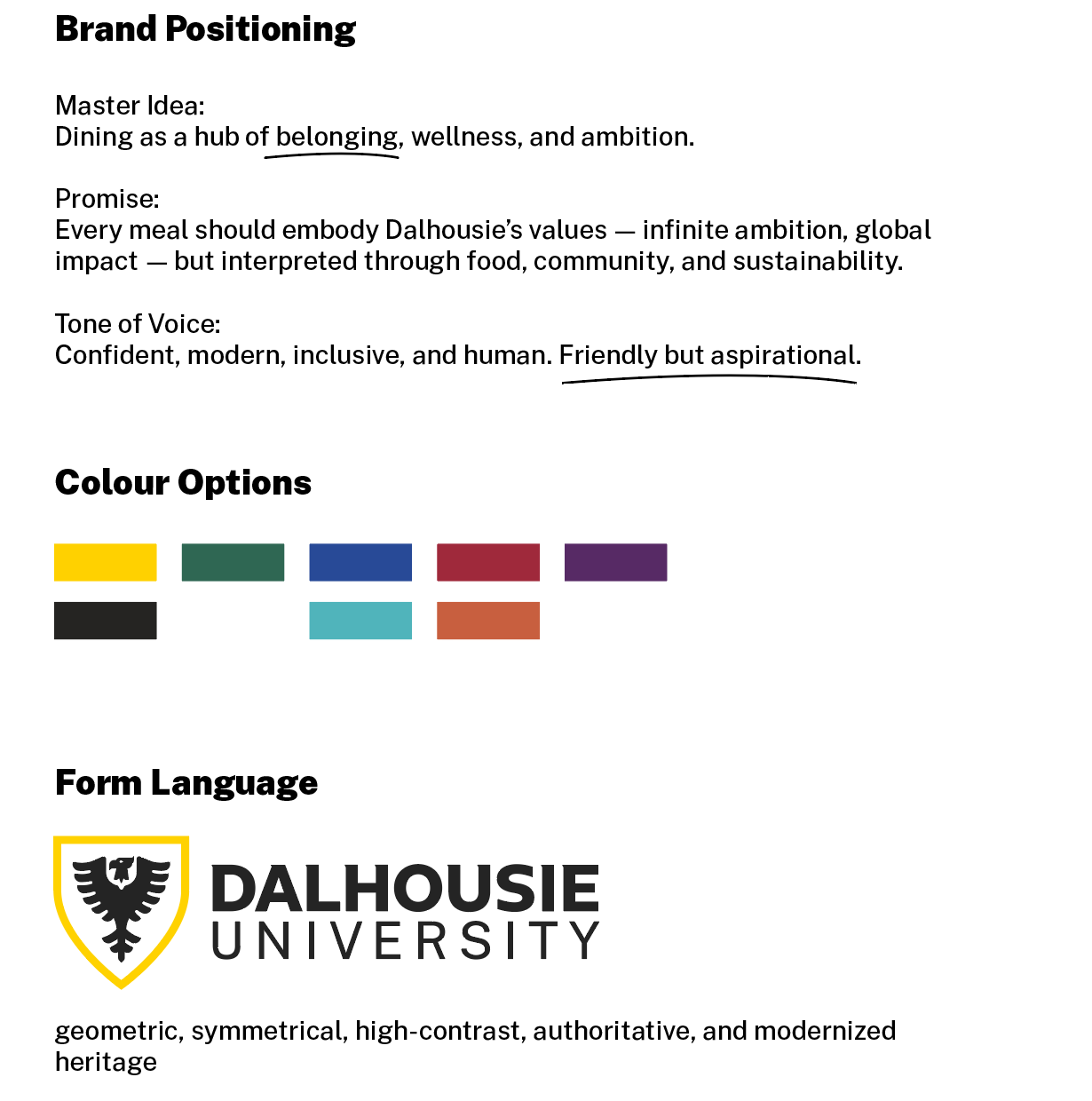 Dalhousie brand research showing eagle crest deconstruction
